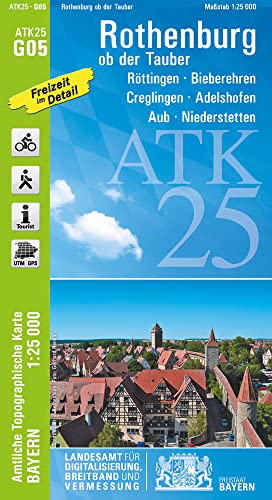 ATK25-G05 Rothenburg ob der Tauber (Amtliche Topographische Karte 1:25000): Röttingen, Bieberehren, Creglingen, Adelshofen, Aub, Niederstetten (ATK25 ... Ochsenfurt, Mittelberg, Kappelberg